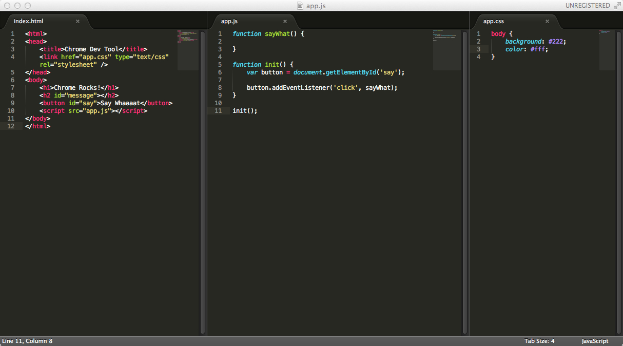 Mapped source code Mapped source code