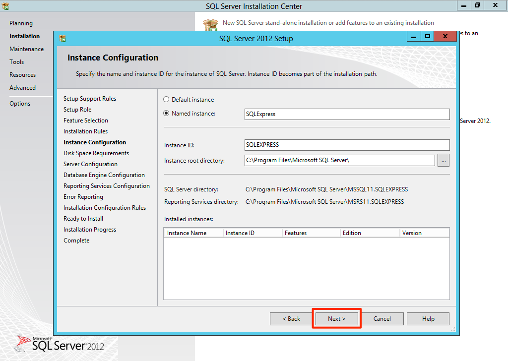 Instance configuration Instance configuration