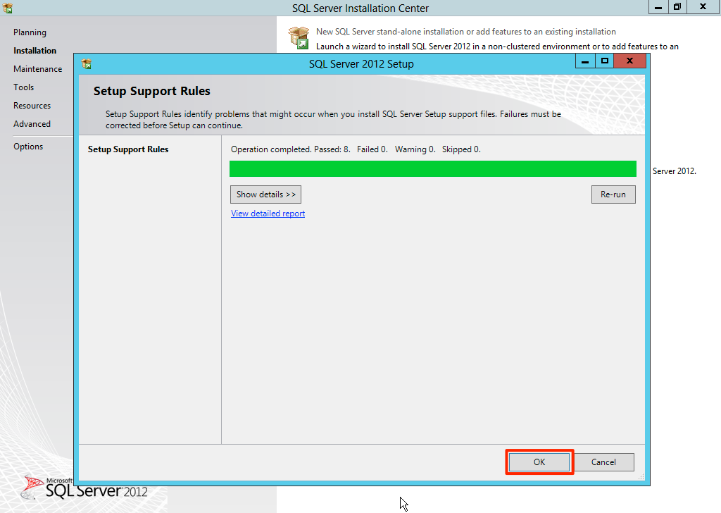 Setup support rules Setup support rules