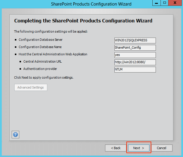Complete configuration Complete configuration