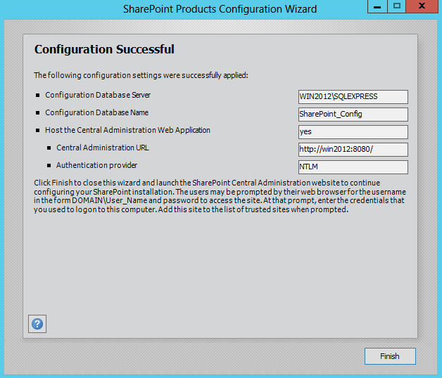 Configuration successful Configuration successful
