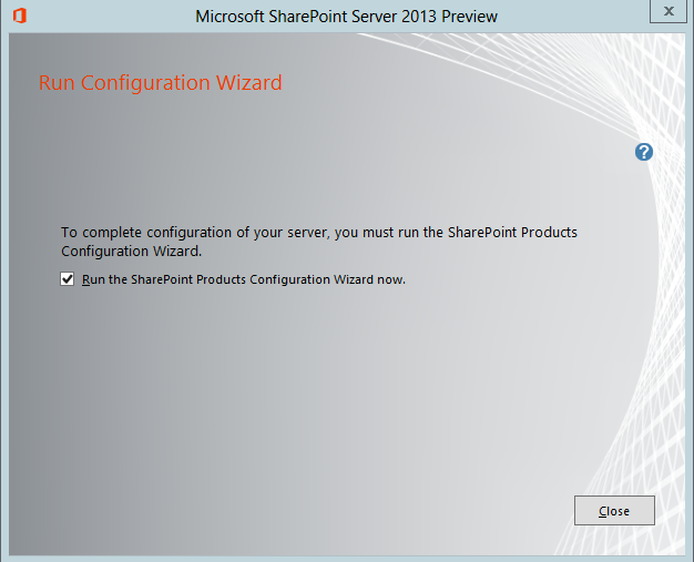 Run configuration wizard Run configuration wizard