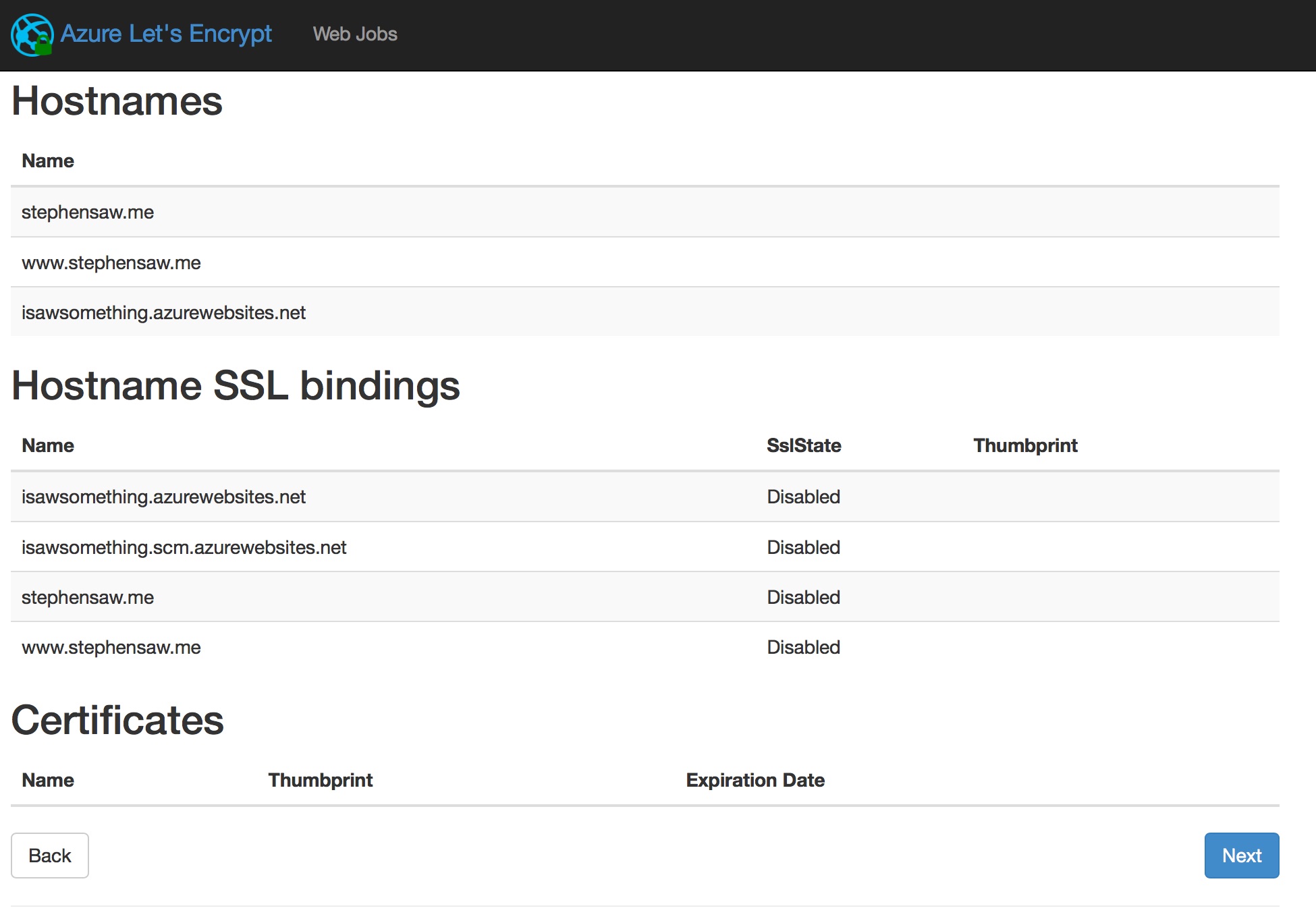 Azure Let’s Encrypt Custom Domains Azure Let’s Encrypt custom domain list