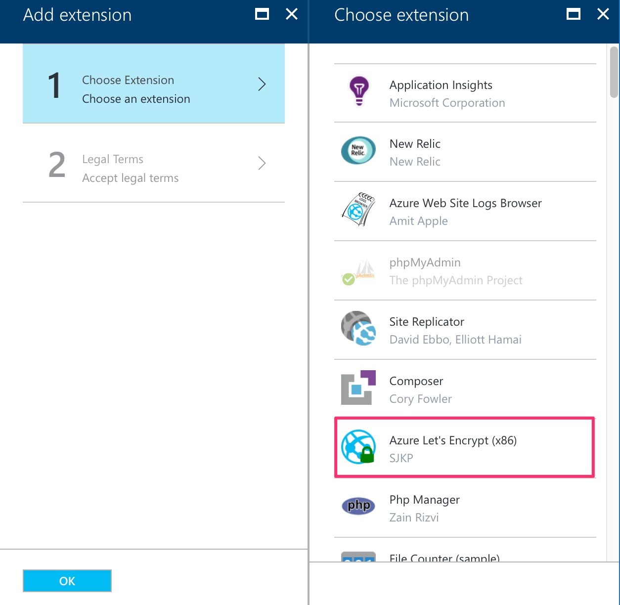 Let''s Encrypt Azure Extension Let’s Encrypt Azure extension browser